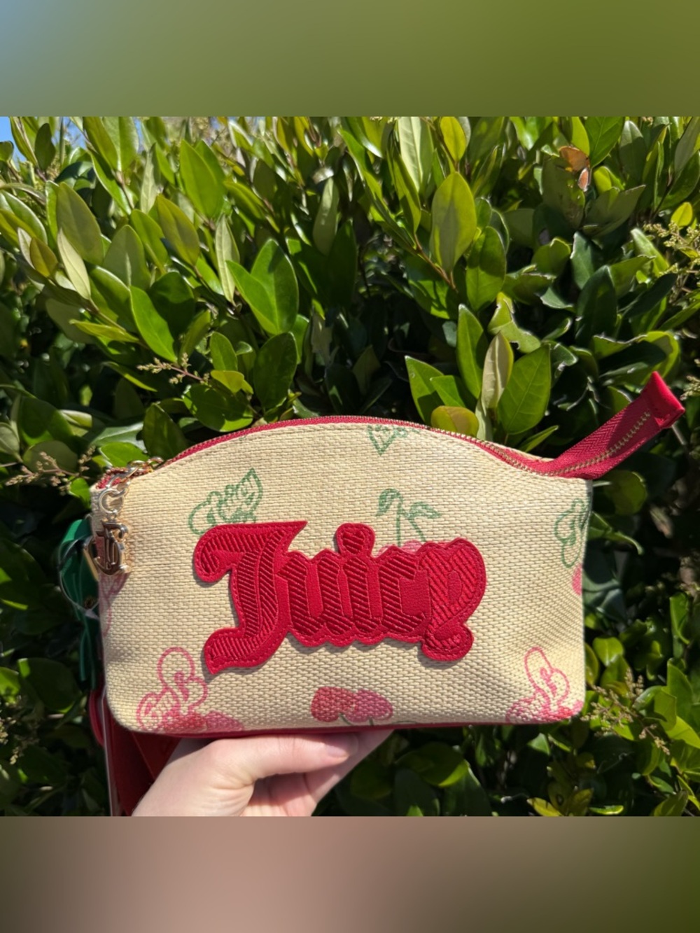 Juicy Couture Cherry Straw Wristlet Y2K Coquette Summer Bag NWT